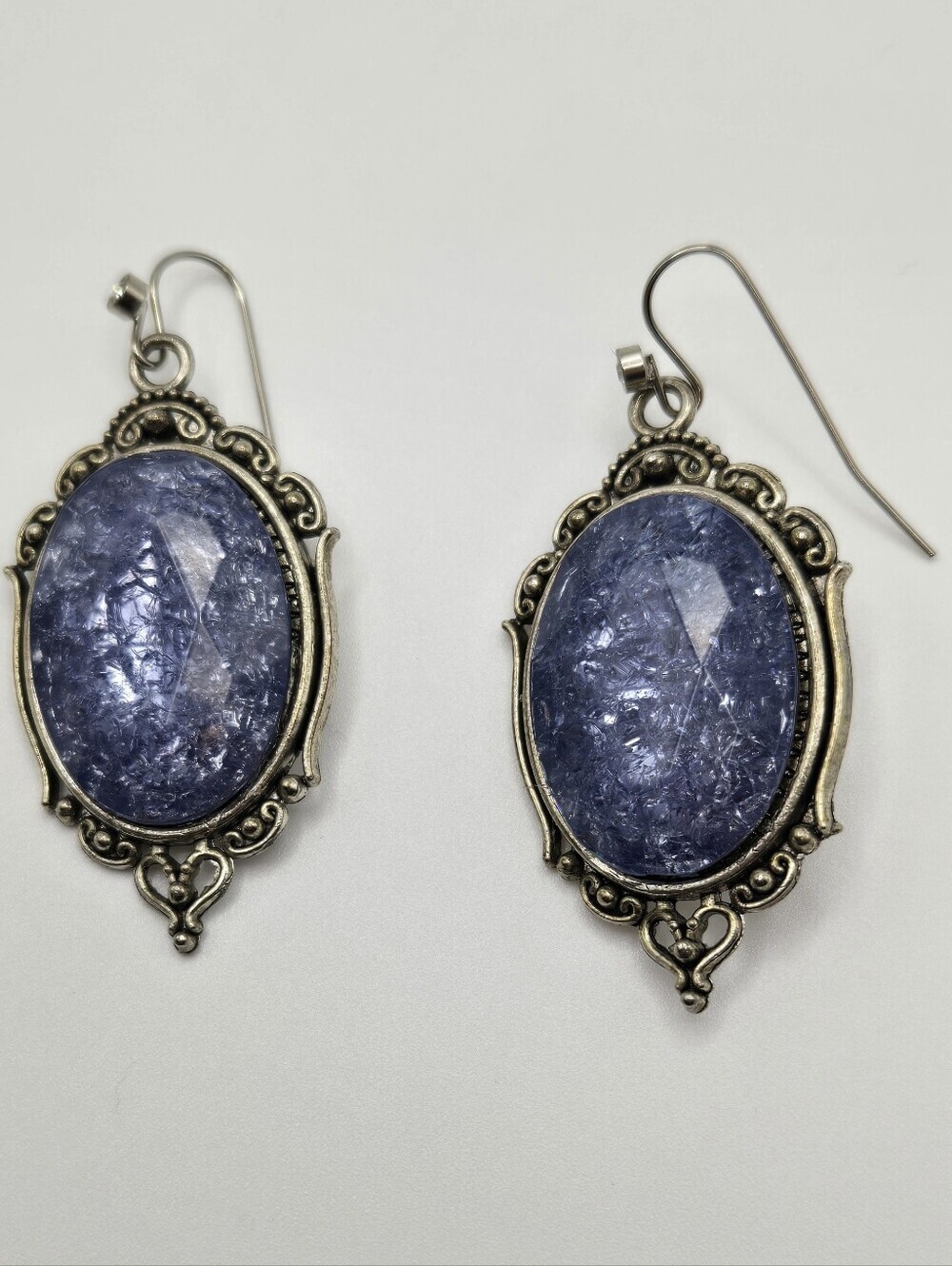 Perrywinkle Faux Gem Handmade Earrings In A Elegant Romantic Setting